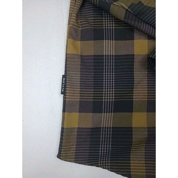 Flylow Handlebar Tech Flannel Men's Small Plaid Snap Button Shirt - Picture 4 of 8